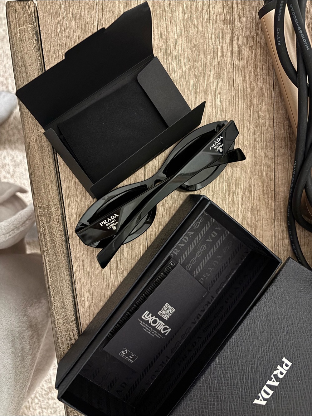 Prada Black Gloss Cat-Eye Sunglasses - Picture 4 of 7